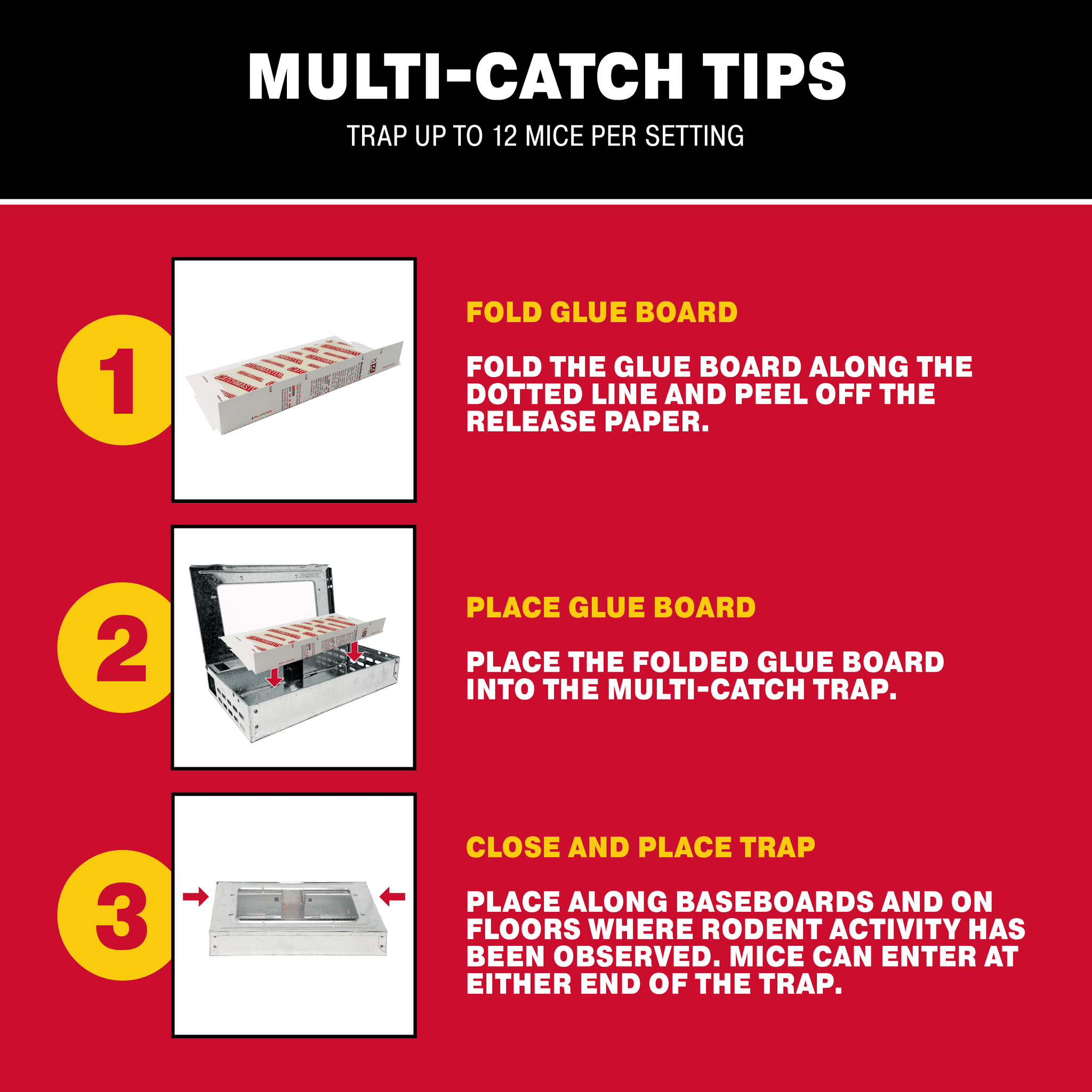 Catchmaster Reusable Solid Pro Series Multi-Catch Mouse Trap - Free Glue Board Included
