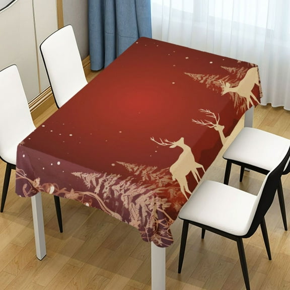 Ryvnso Christmas Deers Rectangle Table Cloth Tablecover Dinning Tablecloth 54"x72"