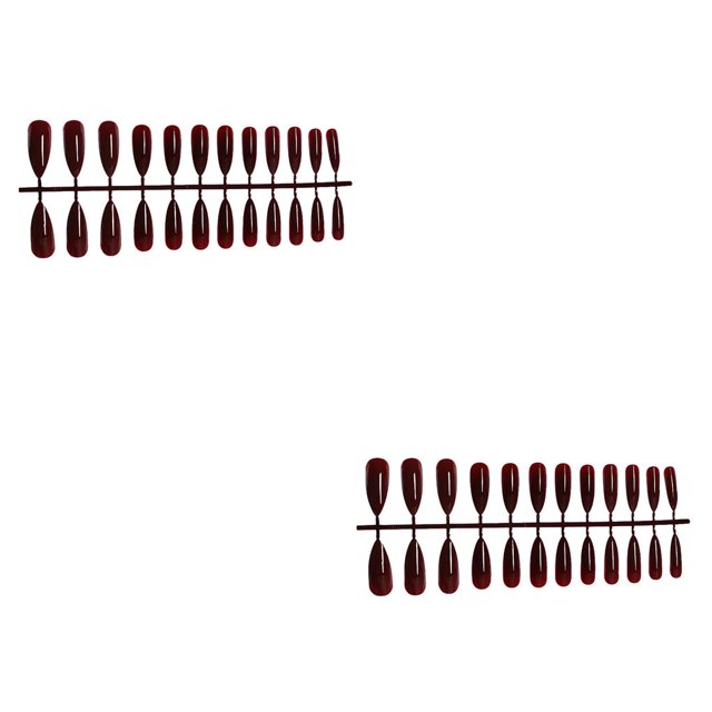 Seitruly 1 Juego de uñas postizas resistentes al desgaste de moda de alto rango diseño único fácil de usar accesorios falsos SM17-P83 rojo SM17-P83 Vino Tinto 2Conjunto