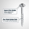 thumbnail image 4 of Tornillos para Pocket Hole POWERTEC Pack 150 Cabeza Maxi-Loc #2 Conducción Cuadrada, 4 of 8