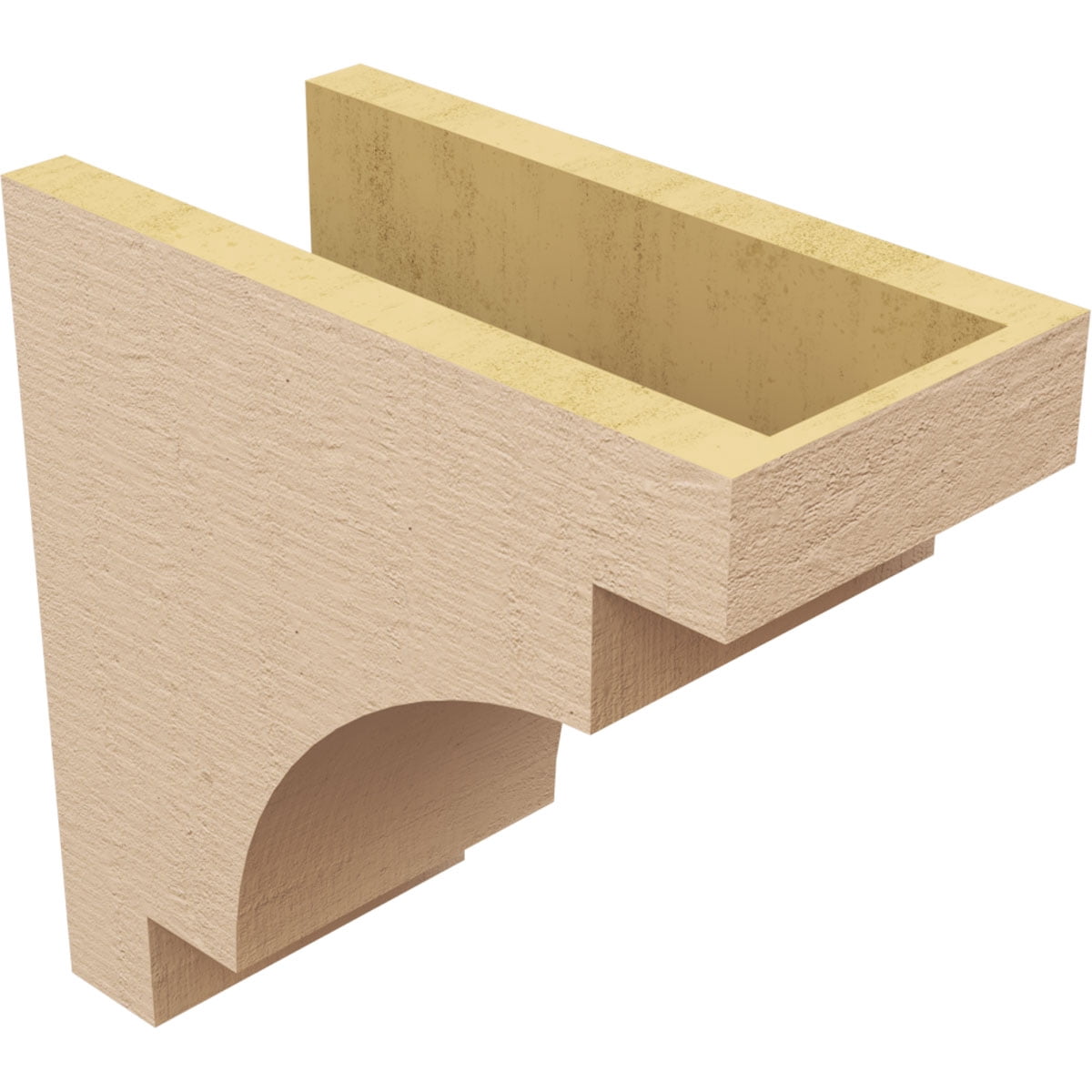6"W x 12"D x 12"H Classic Mediterranean Rough Cedar Woodgrain TimberThane Corbel, Primed Tan