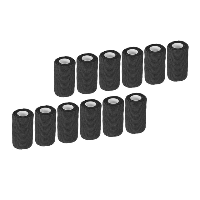 Pet Vet Bandage, 12Pcs Elastic Natural Latex Nonwovens Wrap For Cows For Farm Black
