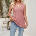 thumbnail image 5 of Jjayotai Women's V Neck Sweater Tank Tops, Summer Sleeveless Solid Color Camisole, Casual Loose Fit T Shirt with Pocket, Lightweight Knit Vest Pink^ M, 5 of 9