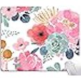 thumbnail image 3 of KUOSGM Mouse Pad, Premium-Textured Mouse Mat, Non-Slip Rubber Base Mousepad for Laptop, Computer & PC,9.5×7.9 in,Pink Green Flower, 3 of 4
