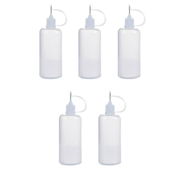 Bewildely 5 unids/lote, botella de plástico a presión de 3ml, botella de almacenamiento ligera, estuche extruible, jarrones de gran capacidad Juguetes de construcción Blanco 15ml