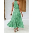 thumbnail image 2 of Sleeveless Women Halter Floral Boho Sun Vacation Long Maxi Summer Dresses, 2 of 6