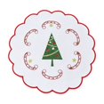 thumbnail image 2 of Cififendec Christmas Embroidered Placemat, 11.81", Christmas Scalloped Edge Table Mat for Candle Centerpiece Arranging and Tabletop Decoration, 2 of 7