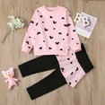 thumbnail image 2 of Yindaity Toddler Girls Outfit Sets, Long Sleeve Casual 2 Piece Sweatshirt and Sweatpants Set (Pink,4-5 Years), 2 of 6