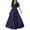 Dark Blue, variant on Cavosen Cute Dresses for Women Maxi White Mesh Elegant Short Sleeve A-Line Long Party Dress V-Neck Solid Floor Length Dress Flowy Bodycon Wrap Wedding Guest Dress Evening Prom