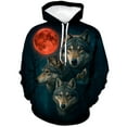 thumbnail image 2 of Rebaike Wolf Hoodie for Men Dark Forest Animal Graphic Sweatshirts, 2 of 8
