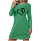 thumbnail image 2 of HongQid Women's Sleepshirt Dress Comfortable Nightshirt Nightgown Long Sleeve Love Heart Graphic Sleepwear, 2 of 6