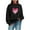 #0041-Black, variant on Ailaofu Women Y2k Valentines Oversized Knit Sweater Heart Print Long Sleeve Crew Neck Loose Pullover Tops Streetwear