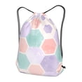 thumbnail image 3 of XMXT Waterproof Gym Bag, Watercolor Honeycomb Shape Print Drawstring Backpack for Men, m Multicolor, 3 of 8