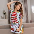 thumbnail image 3 of Lsque Funny Christmas Gnome Pattern Nightgowns for Women Sleep Shirts Short Sleeve Nightshirt Pullover Nightdress Soft Sleepwear Relaxed Fit Nightdress, 3 of 6