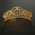 thumbnail image 5 of Gold Crown for Women Crystal Wedding Tiara for Big Kids Party Bridal Birthday Prom Costume Cosplay（13.5*6.5cm）, 5 of 5