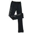 thumbnail image 2 of Pantalones de compresión de patinaje para niñas, mallas negras para mujer con cristales Flor 120 Cola Conjunto de pantalones de patinaje, 2 of 8