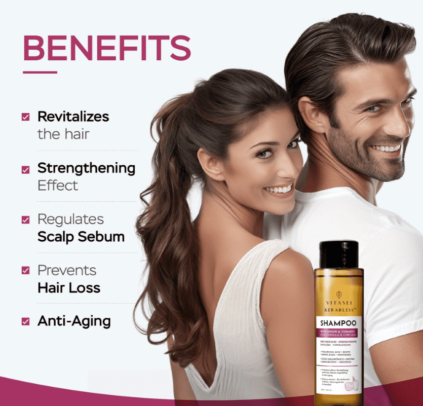 kit kerabless anti hair-loss and growth - shampoo + conditioner with onion and tumeric