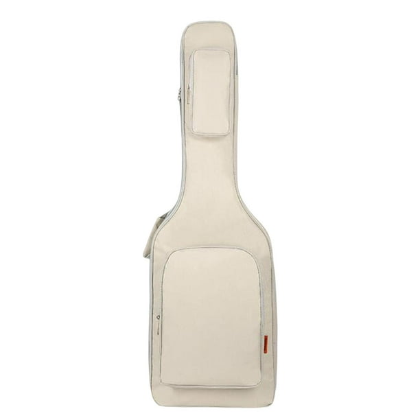 Bolsa de guitarra eléctrica portátil a prueba de polvo correa de hombro ajustable acolchada estuche de transporte de guitarra bolsa , Blanco CUTICAT Estuche de transporte para bajo eléctrico