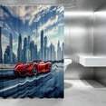 thumbnail image 2 of Erosebridal Sports Car Shower Curtain 72Wx72L, City Night Bathroom Curtain, 2 of 5