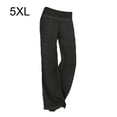 thumbnail image 2 of Sonducket Pantalones vaqueros sueltos para mujer Pantalones elásticos de cintura media y pierna ancha Prendas para la parte inferior del cuerpo negro 5XL, 2 of 6