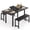 Black, variant on Noelse Extendable Dining Table Set with Benches, 63" Space Saving Kitchen Dining Table for 2–6 People, Modern Wood 3-Piece Dining Room Set, Black