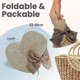 thumbnail image 2 of Circunferencia del sombrero 52-58 cm Sombrero de playa con sombrilla para mujer Arco dividido Protector solar de viaje de moda Sombrero de paja con borde grande, 2 of 5