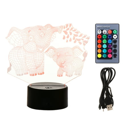 

1pc LED Atmosphere Warm Light 3D Elephant Molding Tabletop Touching Light