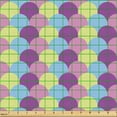 thumbnail image 2 of Ambesonne Mermaid Colors Fabric by the Yard Upholstery, Circle Shapes Colors, 3 Yards, Fuchsia and Pale Sky Blue, 2 of 5