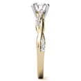 thumbnail image 4 of Solitaire Brilliance 1.5CT Round Brilliant Moissanite Twisted Engagement Ring 18K Two Tone Gold, Ring Size 6.5, 4 of 5