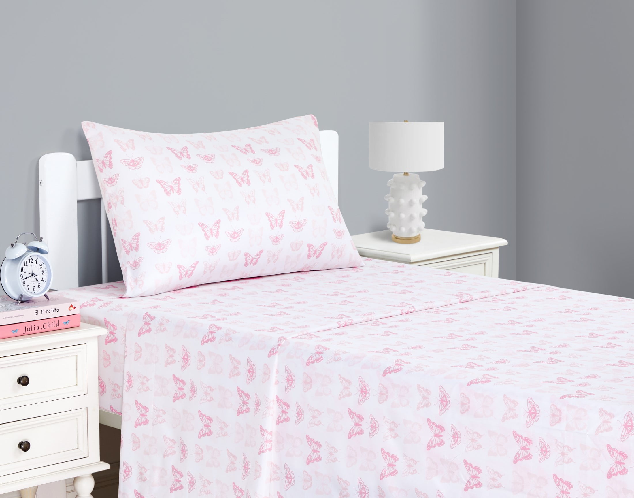 Your Zone Kids Super Soft Microfiber Sheet Set Twin, Pink Butterfly, 3 Piece