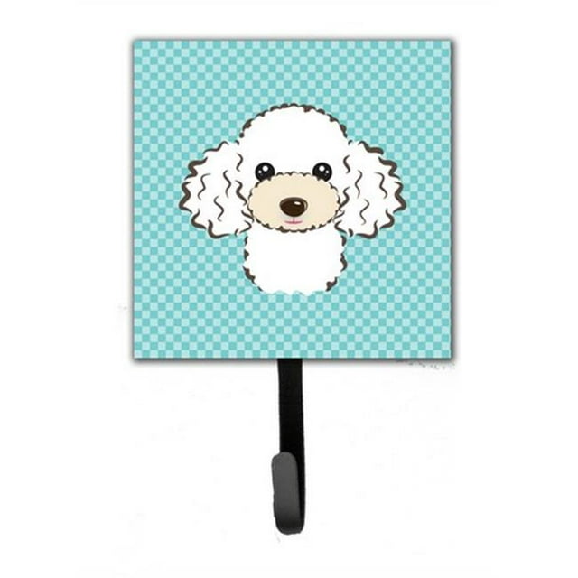 Checkerboard Blue White Poodle Leash & Key Holder