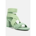 thumbnail image 2 of Elastic Strappy Block Heel Sandals, 2 of 10