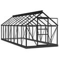 thumbnail image 2 of vidaXL Glass Greenhouse Anthracite Aluminum Plant Nursery Shed Multi Sizes, 2 of 12