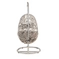thumbnail image 2 of Ergode Patio Hanging Chair with Stand Light Gray Fabric & Wicker, 2 of 4