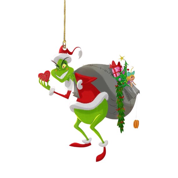 How the Grinch Stole Christmas THE 2024 Gr1nch Grin-ch Christmas Ornaments Acrylic Flat Xmas Tree Hanging Decoration Xmas Thief Printed Ornament Christmas Tree Holiday Party Decor For Family Friends