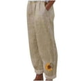 thumbnail image 1 of VEKDONE Womens Linen Long Pants Khaki M, 1 of 4