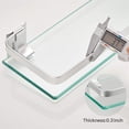 thumbnail image 6 of Sofinny 2 Tier Glass Shelf for Bathroom Wall Mounted, 15.7in Aluminum Floating Shelves with Towel Bar, No Drilling, 8mm Thick Tempered Glass (White), 6 of 6