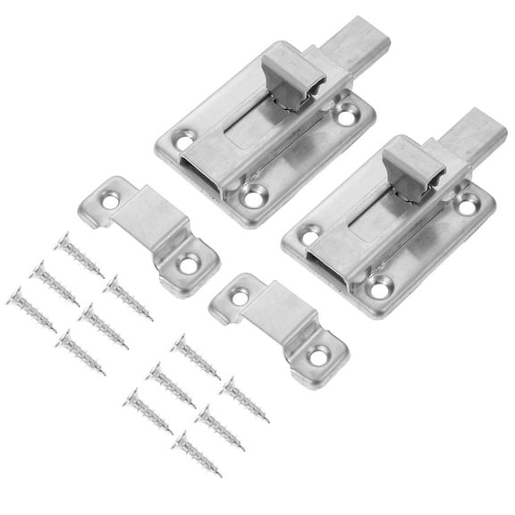 2 Sets Sliding Bolt Door Lock Security Latches Stainless Safety Surface Mounted