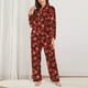 thumbnail image 2 of Balery Tomato Conjunto de Pijama con Estampado para Mujer, Conjunto de Dos Piezas con Manga Larga, Ropa de Dormir Suave con Bolsillos, Pijamas Cómodos-Large, 2 of 7