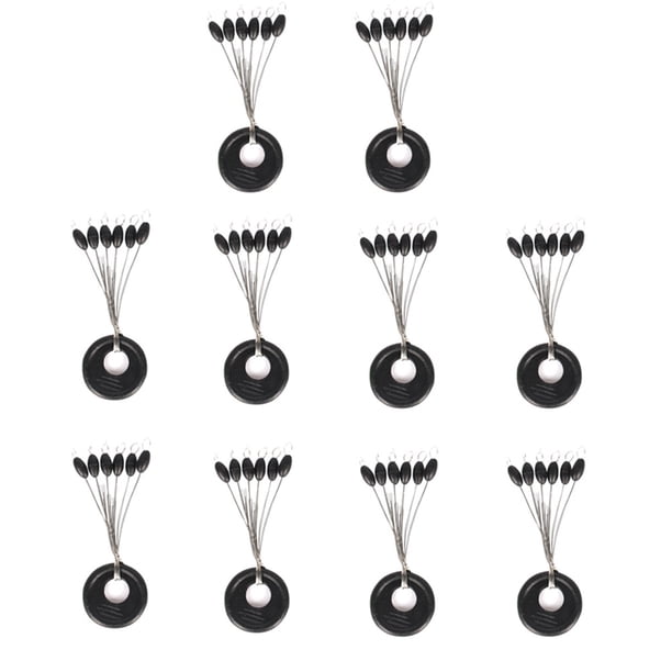 Tapón de goma 10 piezas tapones de pesca tapón de goma negro espacio de pesca frijoles carpa flotado Abanopi Tapón de goma