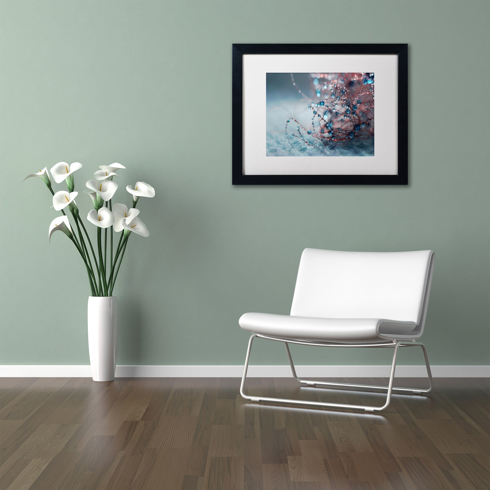 Trademark Fine Art "Blue Silence" Canvas Art by Beata Czyzowska Young, White Matte, Black Frame