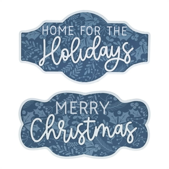 Melrose Holidays and Christmas Sentiment Wall Signs - 18.25"- Set of 2