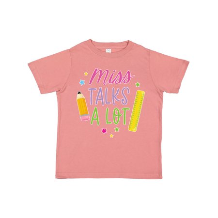 

Inktastic Back To School Miss Talks a Lot Gift Toddler Toddler Girl T-Shirt