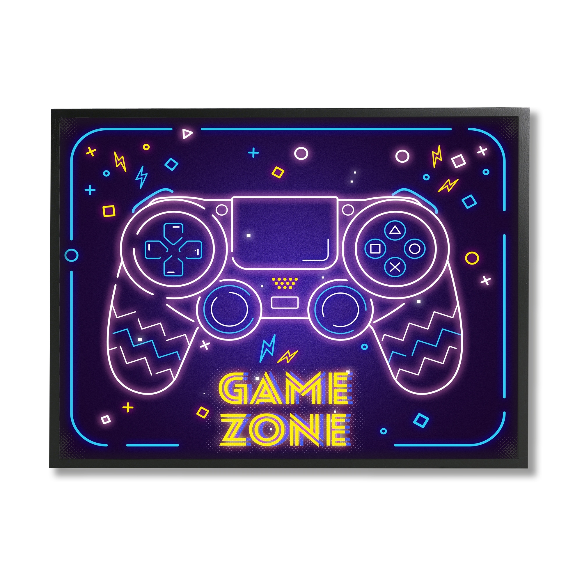 Stupell Industries Vivid Neon Style Game Zone Arcade Gamer Sign , 30 x 24, Design by Ziwei Li