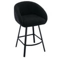 thumbnail image 4 of ONEVOG 26.4'' Swivel Counter Height Stool, Sherpa Upholstered Bar Stool with Barrel Arms & Backs, Modern Counter Stool for Kitchen Island, Black, 4 of 9