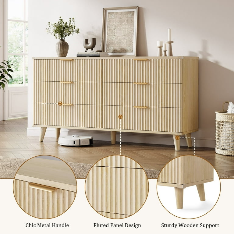 Laintene 6 Drawer Dresser for Bedroom, 53