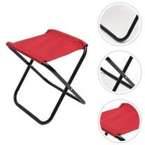 Raindrops 1Pcs Household Folding Stool Compact Foldable Stool Steel Cloth Red Rectangular for Home Use