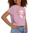 thumbnail image 2 of DISNIMO Axolotl Shirt Girls Purple Shirts for Kids Crop Top Cute Shirts Girls Cool Tshirt for Girls Clothes Tops for Children Tees Animal Girl Shirts Short Sleeve Tee Shirts for Girls 9-10, 2 of 7