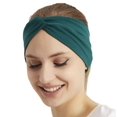 thumbnail image 1 of Diademas elásticas anudadas para mujer, color sólido, antideslizantes, para yoga, entrenamiento, correr (verde bosque, 1 unidad (paquete de 1)), 1 of 5