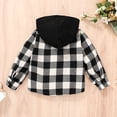 thumbnail image 5 of Younger Tree Toddler Boy Flannel Shirt Baby Long Sleeve Hooded Plaid Button Shirt Cliothes for 5-6T, 5 of 7